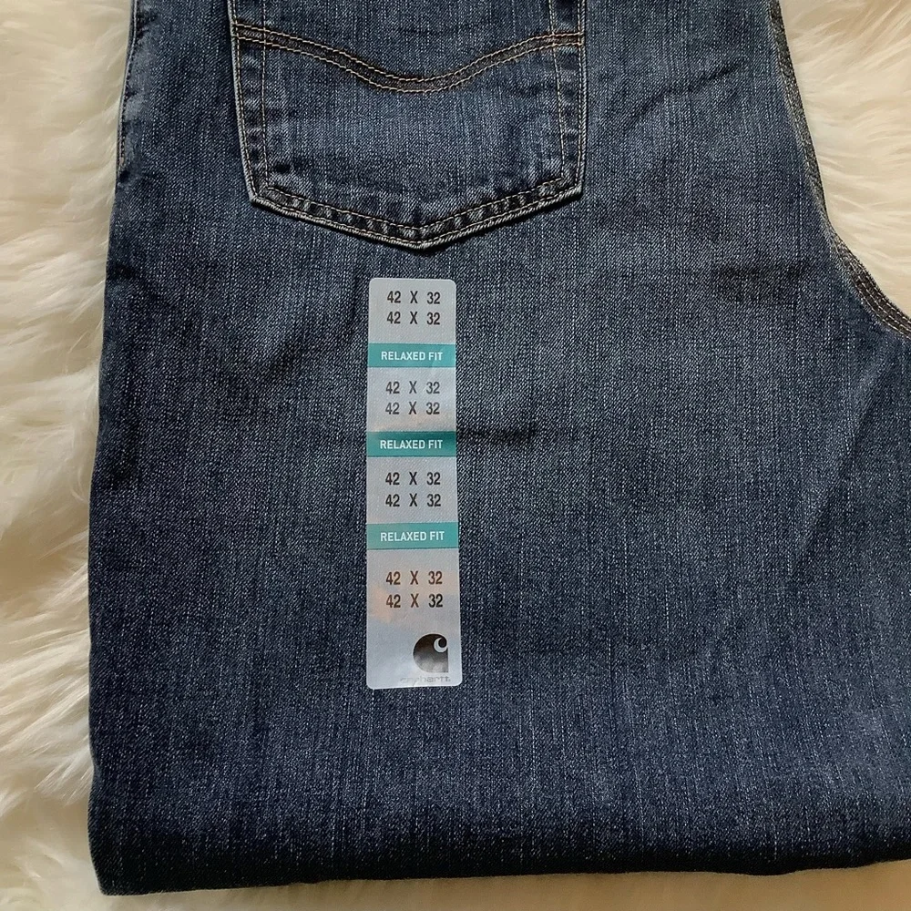 New Mens Carhartt Workwear‎ Holter Jeans 42 X 32 Relaxed Fit Straight Leg Denim